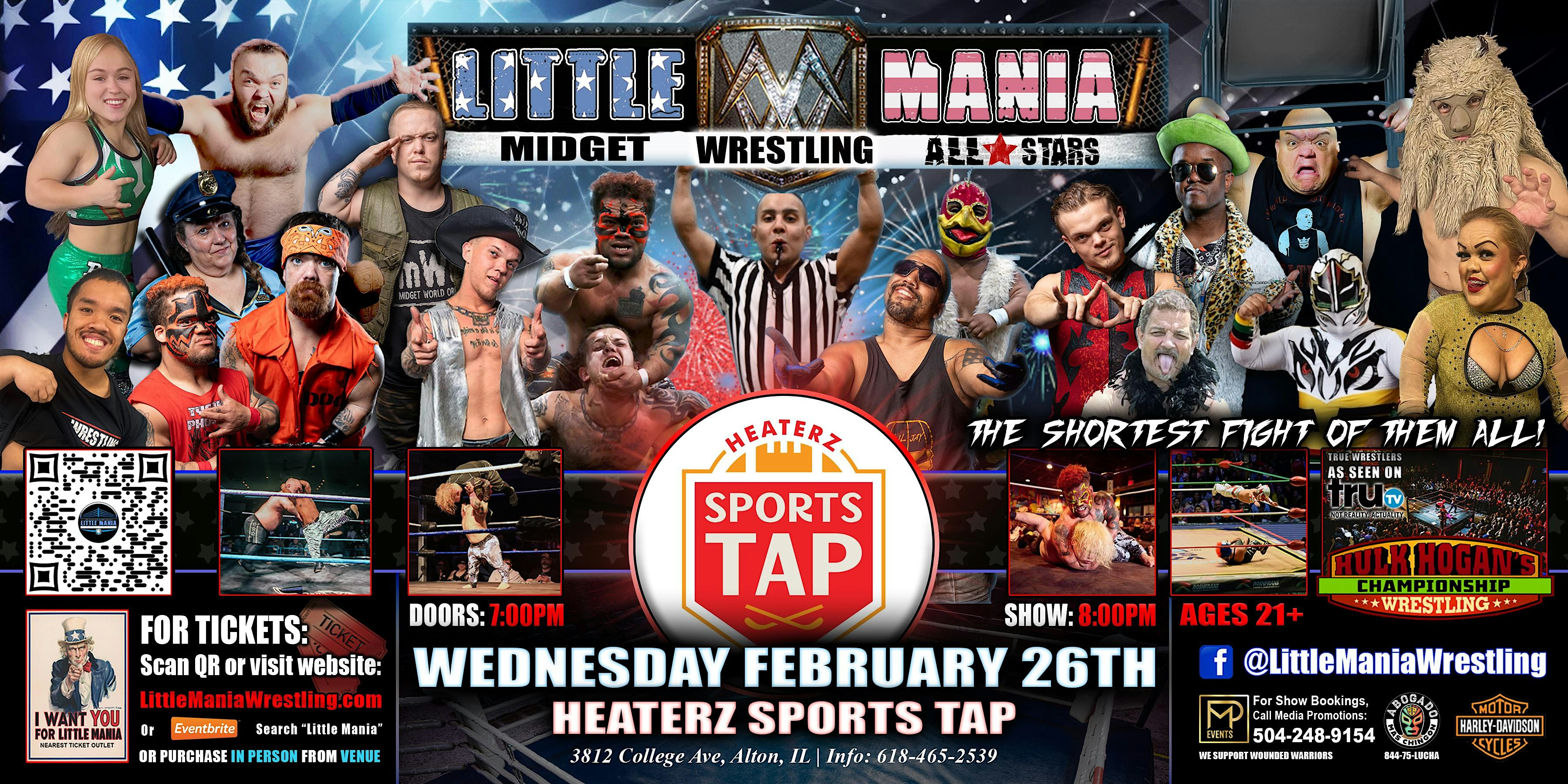 Alton, IL – Little Mania Midget Wrestling @Heaterz Sports Tap – Alton, IL