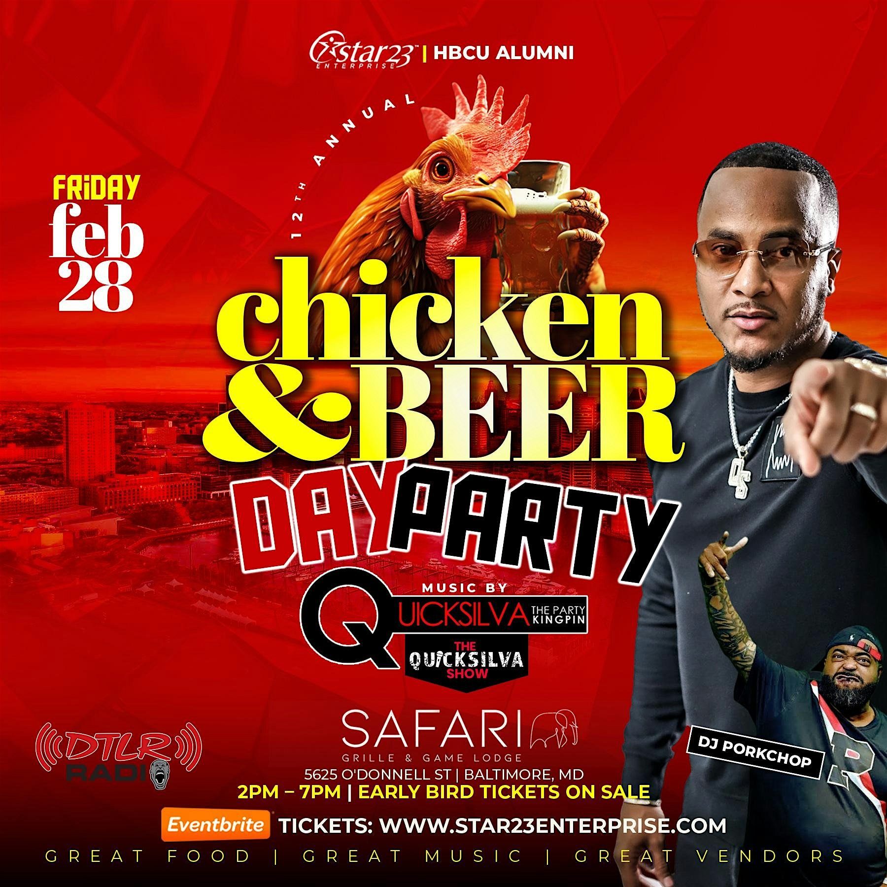 The 12th Annual Chicken & Beer Day Party: Featuring DJ Quicksilva! – Baltimore, MD