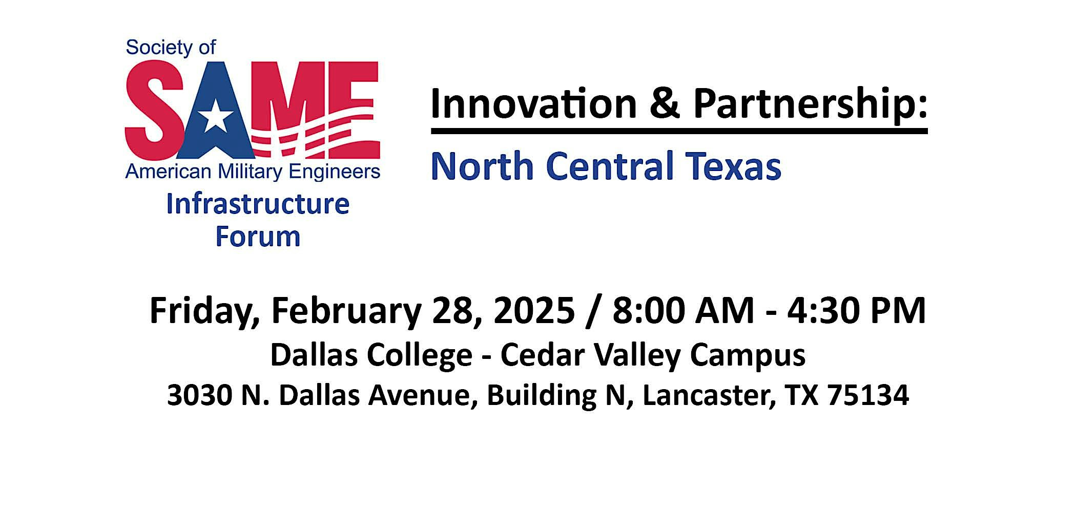 24th Annual SAME Infrastructure Forum – Lancaster, TX