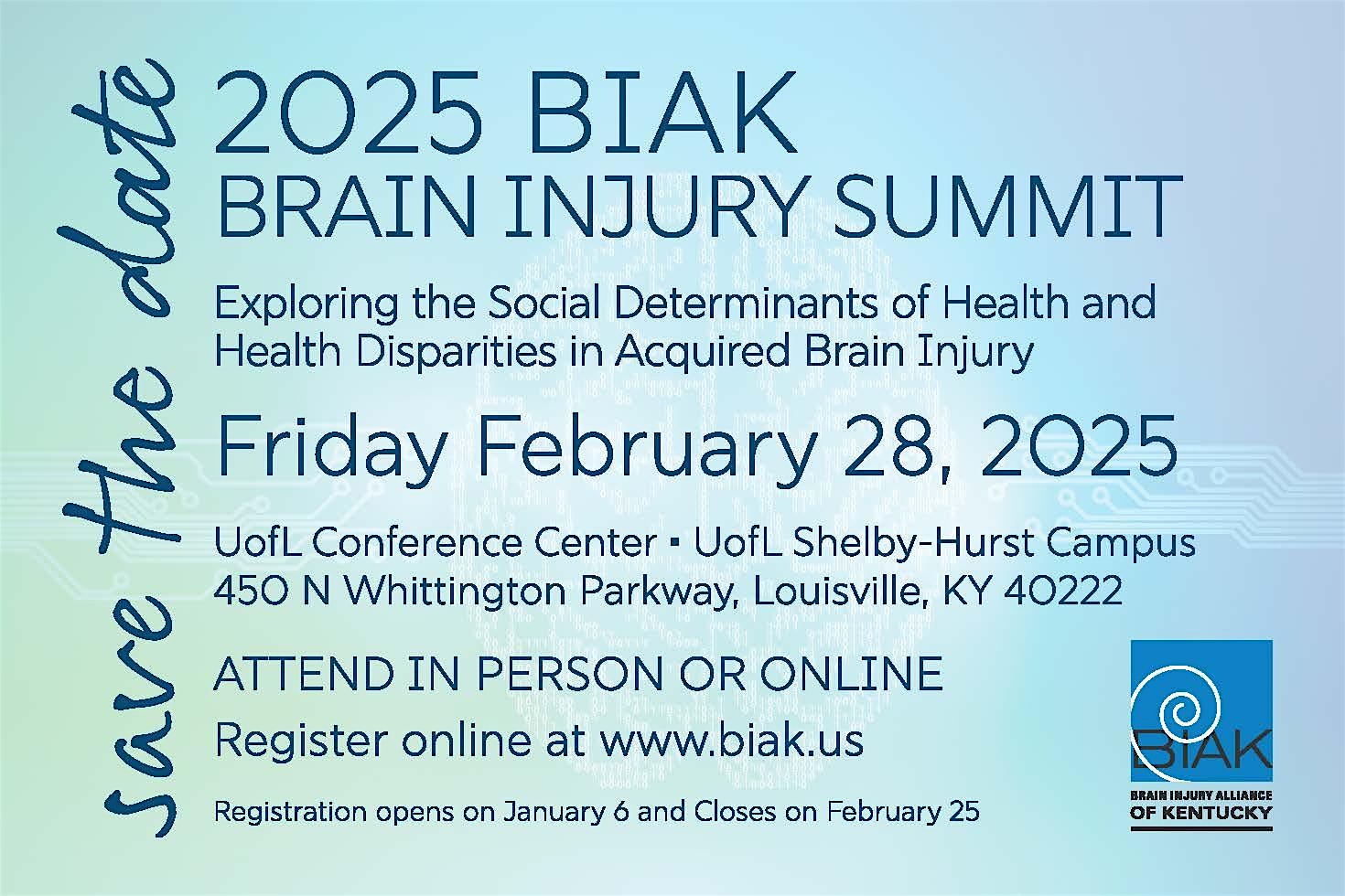 2025 BIAK Brain Injury Summit – Louisville, KY