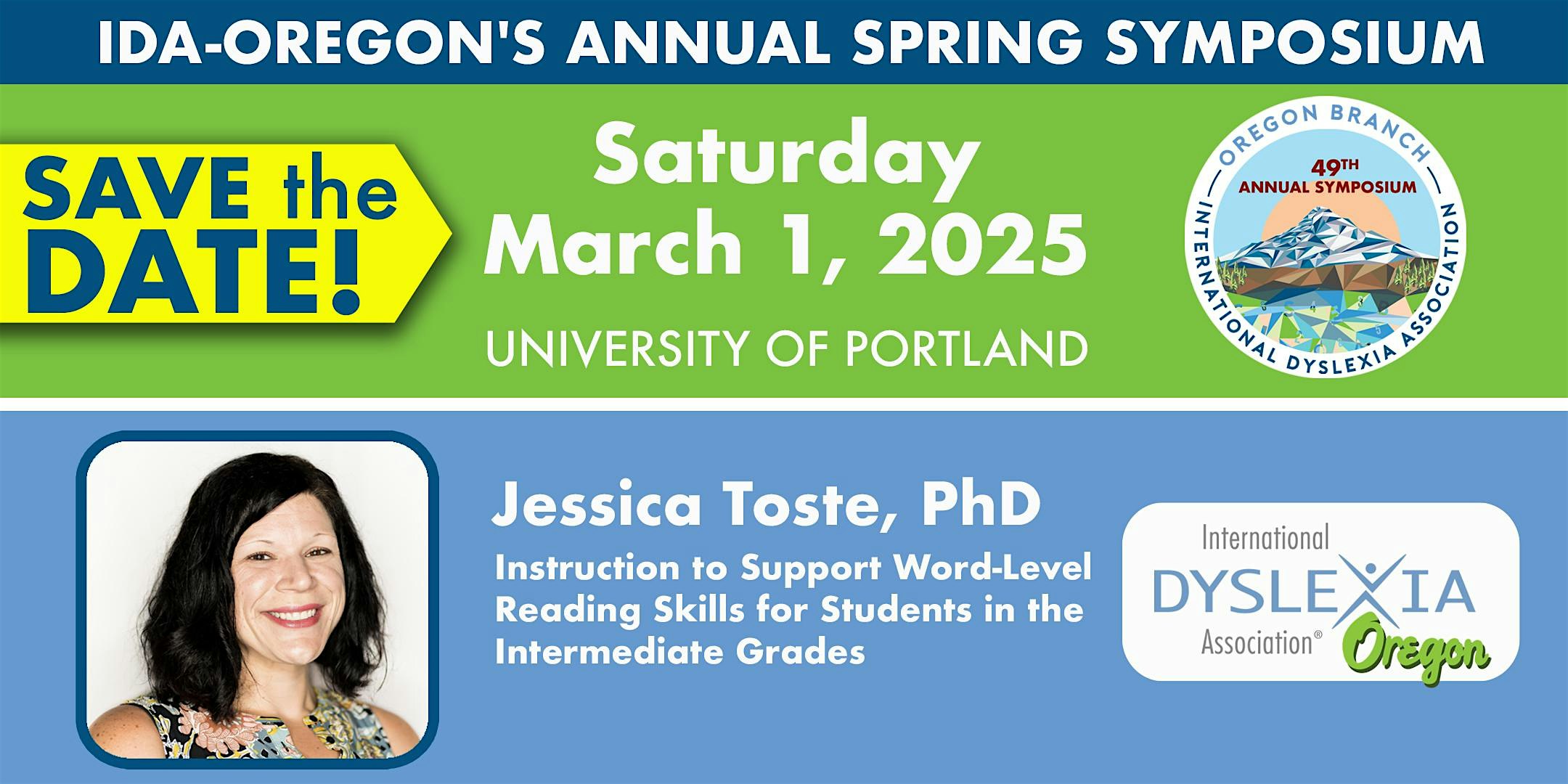 49th Annual Spring Symposium with Jessica Toste, Ph.D. – Portland, OR