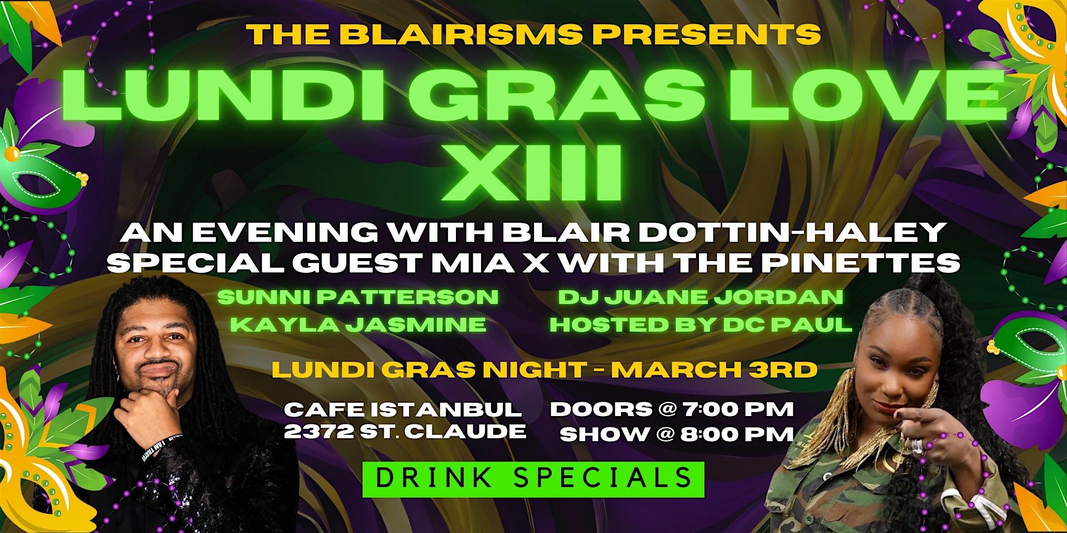 LUNDI GRAS LOVE XIII: An Evening with Blair Dottin-Haley – New Orleans, LA