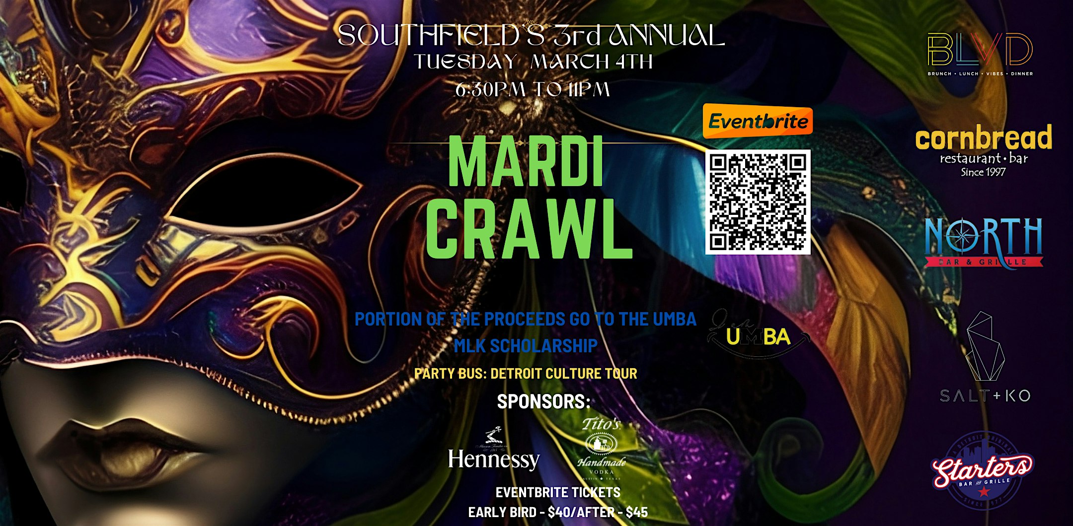 2025 3rd Annual Mardi Crawl in Southfield – Southfield, MI