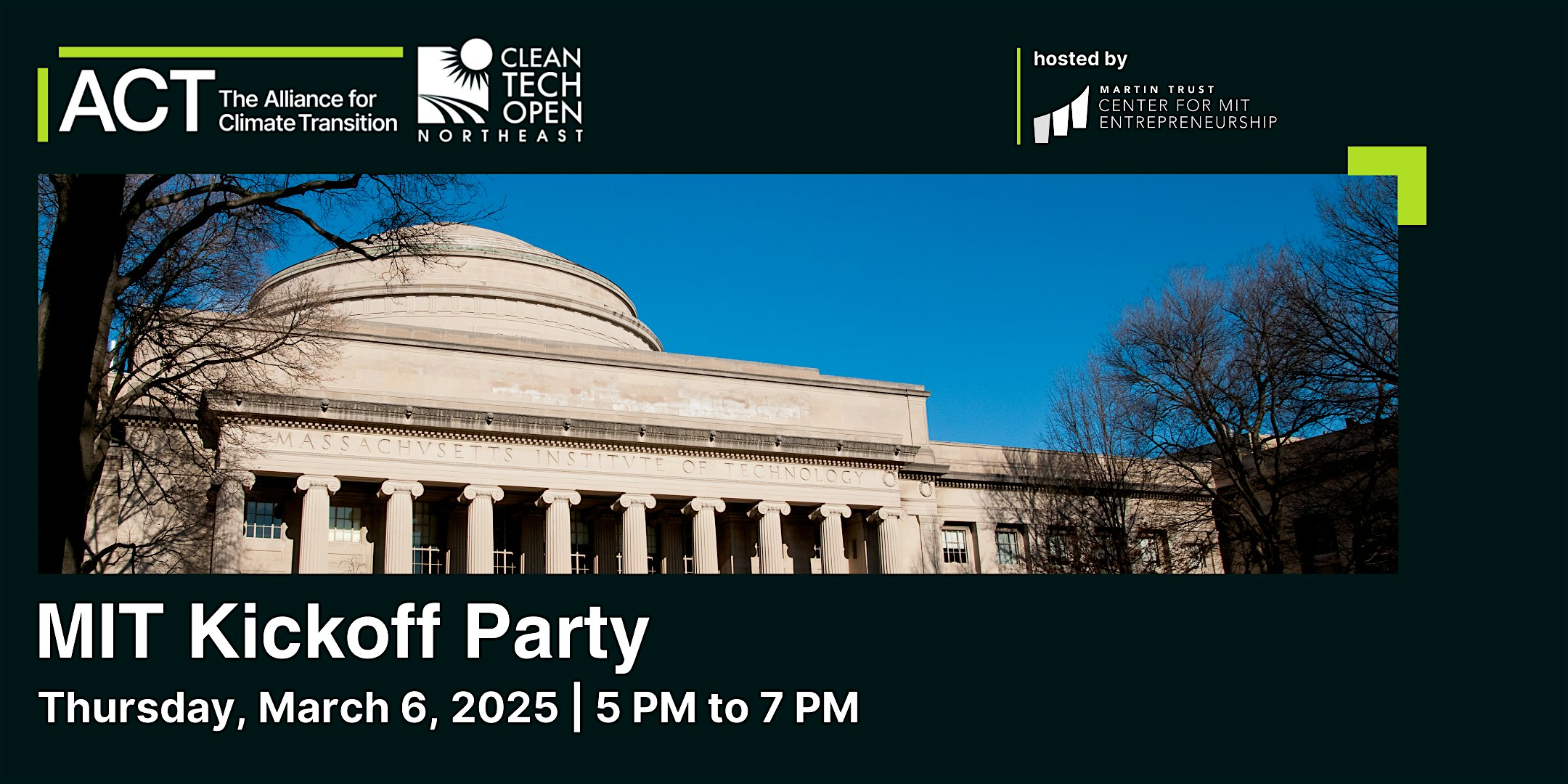 2025 Cleantech Open Northeast MIT Kickoff Party – Cambridge, MA