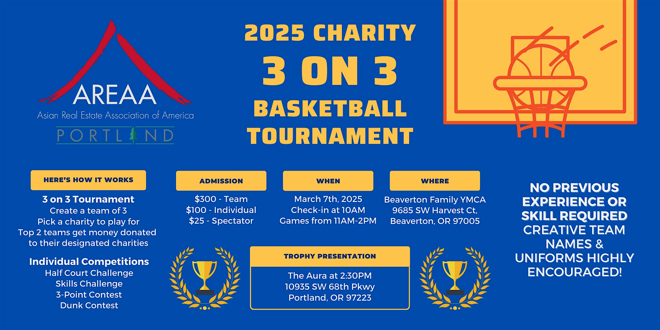 2025 Charity 3 on 3 Basketball Tournament – Beaverton, OR