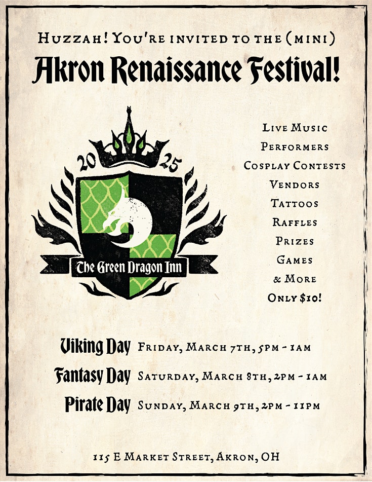 Akron (mini) Renaissance Festival Presented by The Green Dragon Inn – Akron, OH