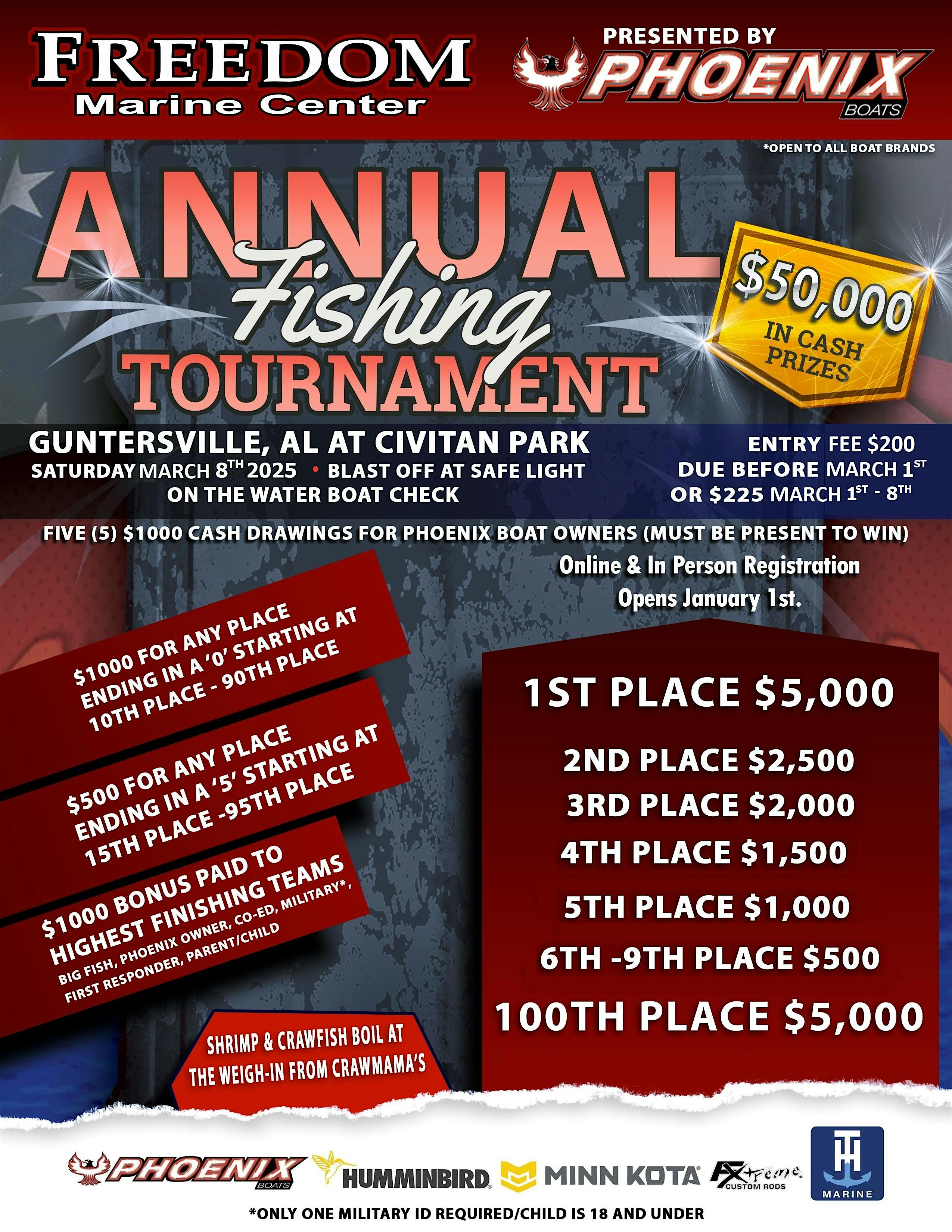 2025 Freedom Marine Center Annual Fishing Tournament – Guntersville, AL