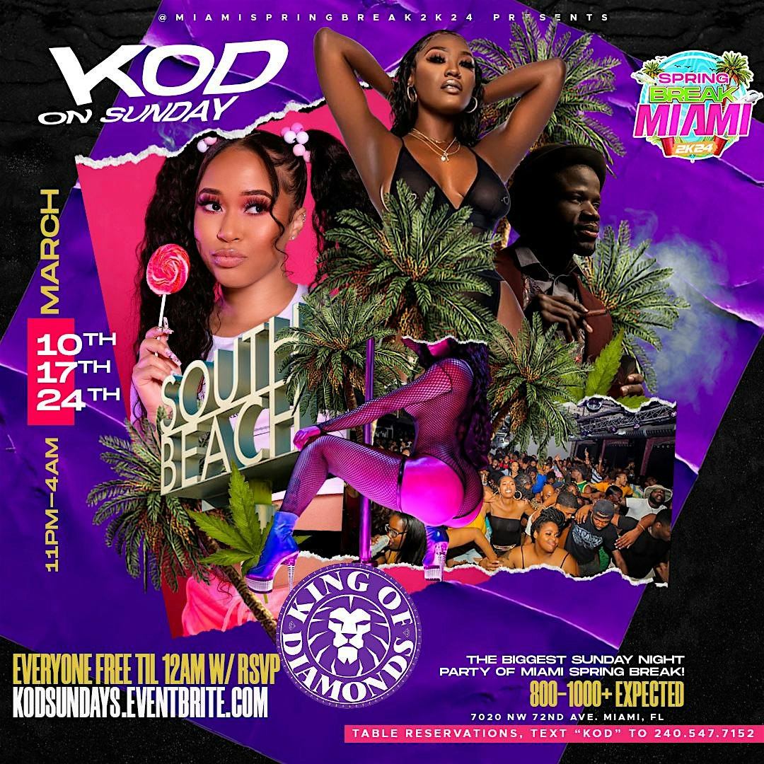 Miami Spring Break 2025: King of Diamonds on SUNDAY – Miami, FL