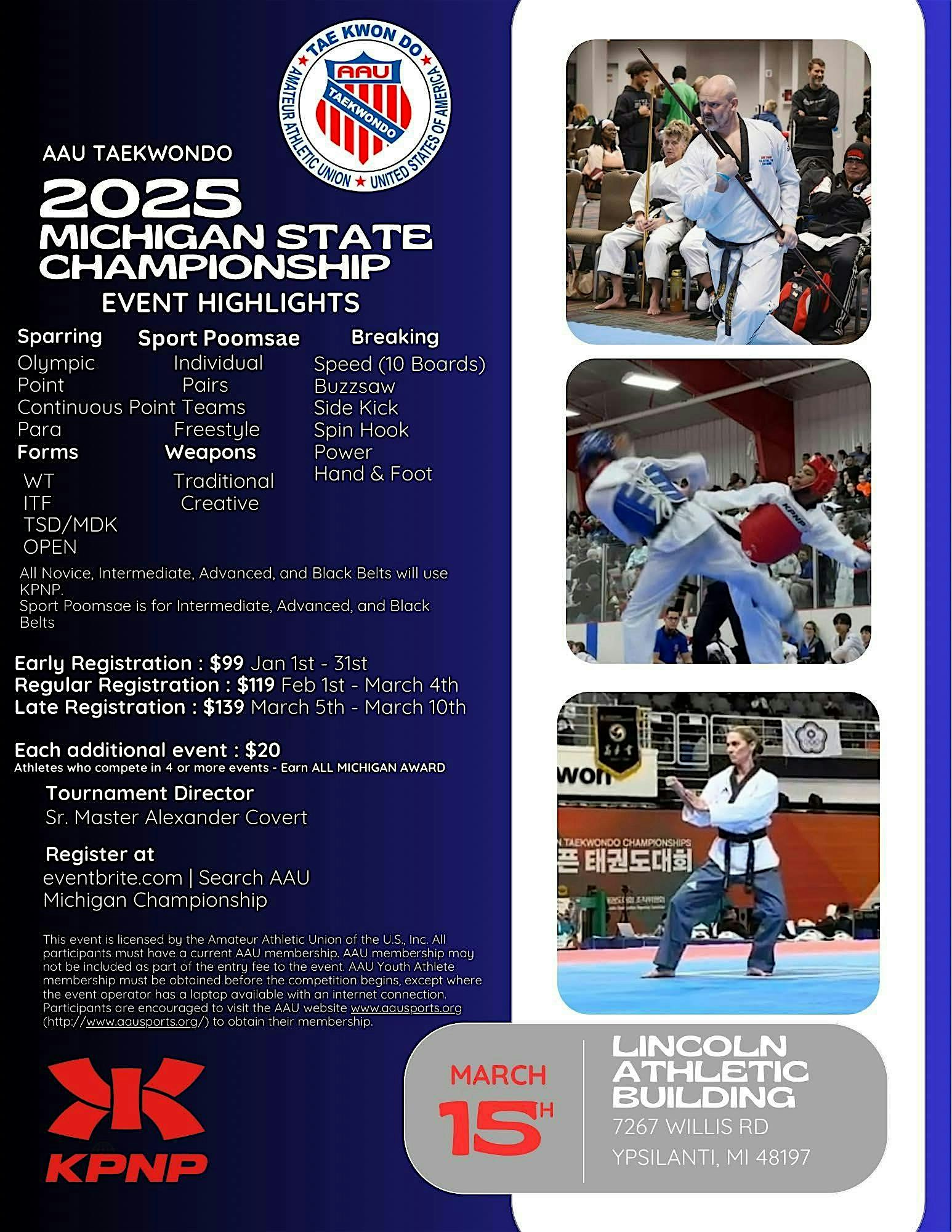 2025 Michigan AAU Taekwondo State Championship – Ypsilanti, MI