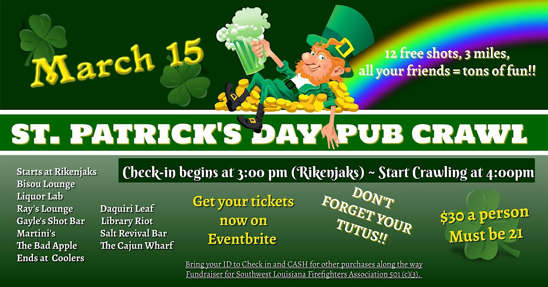 2025 St. Patrick’s Day Pub Crawl – Lake Charles, LA