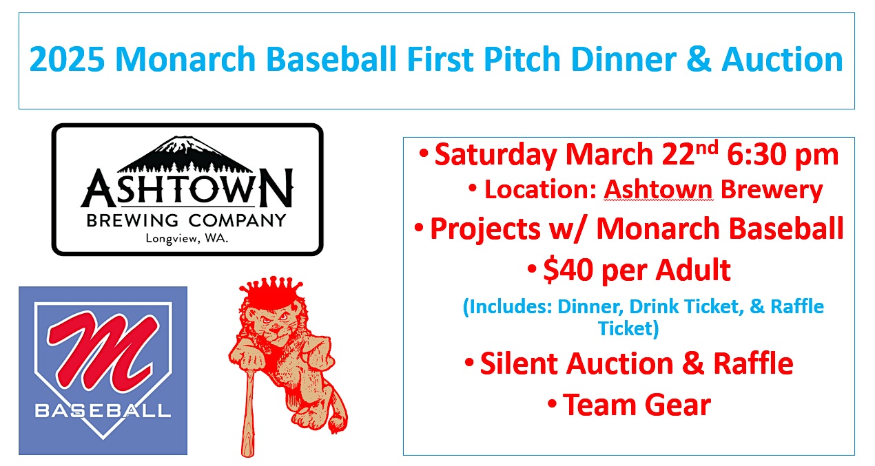 2025 Mark Morris Baseball First Pitch Dinner & Auction – Longview, WA