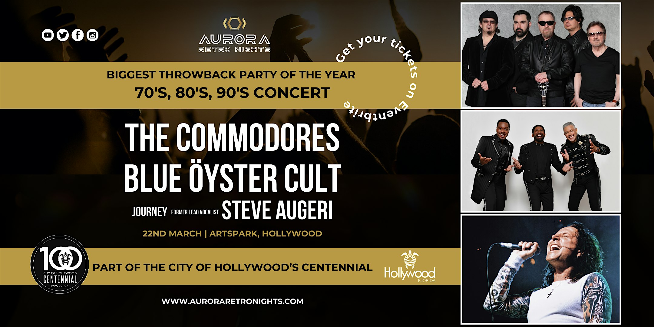 70s, 80s, 90s RETRO Concert: The Commodores, Blue Öyster Cult, Steve Augeri – Hollywood, FL