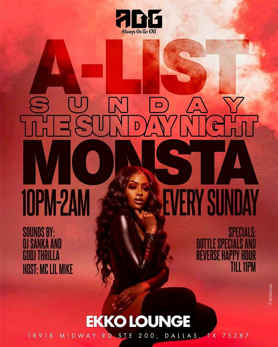 A-LIST SUNDAY NIGHTS @EKKO – Dallas, TX