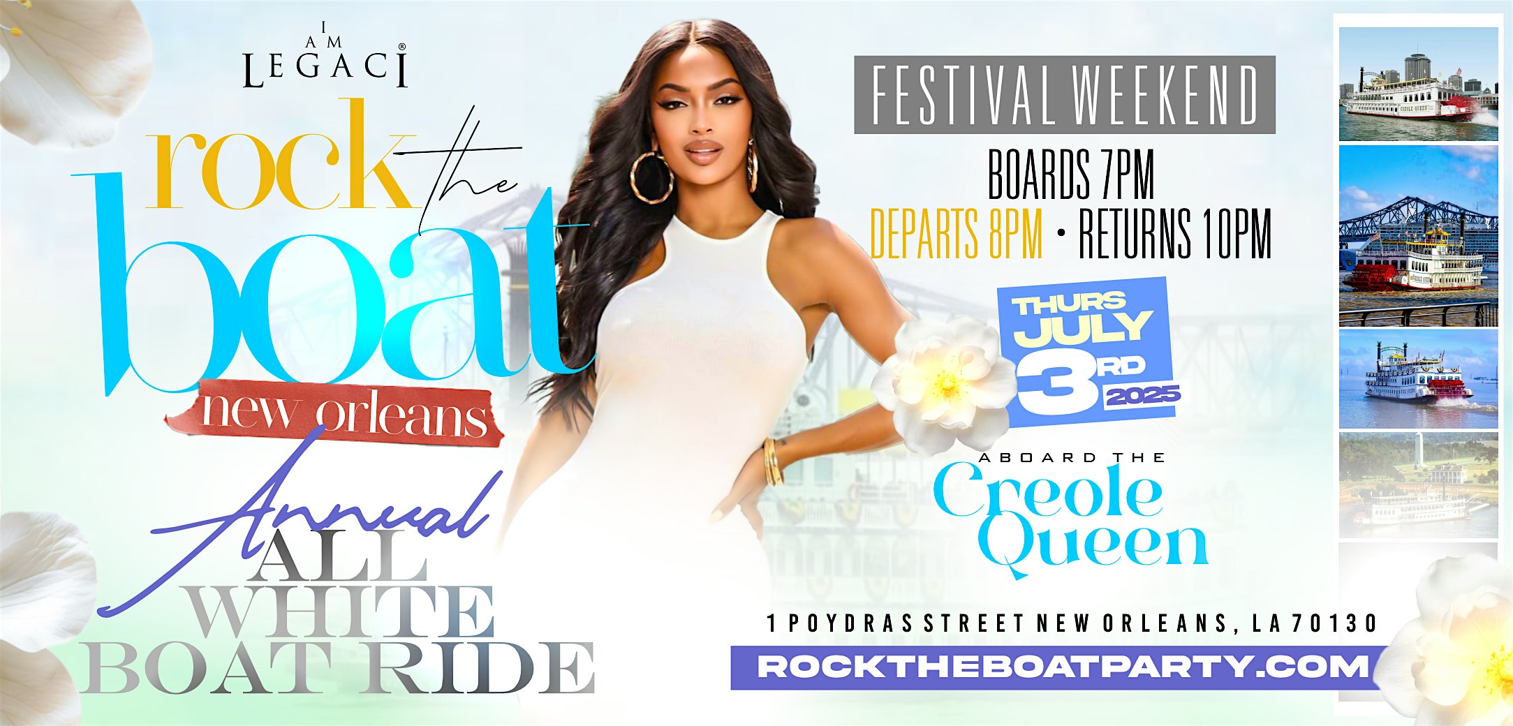 ROCK THE BOAT ANNUAL ALL WHITE BOAT RIDE PARTY BIG FESTIVAL WEEKEND 2025 – New Orleans, LA